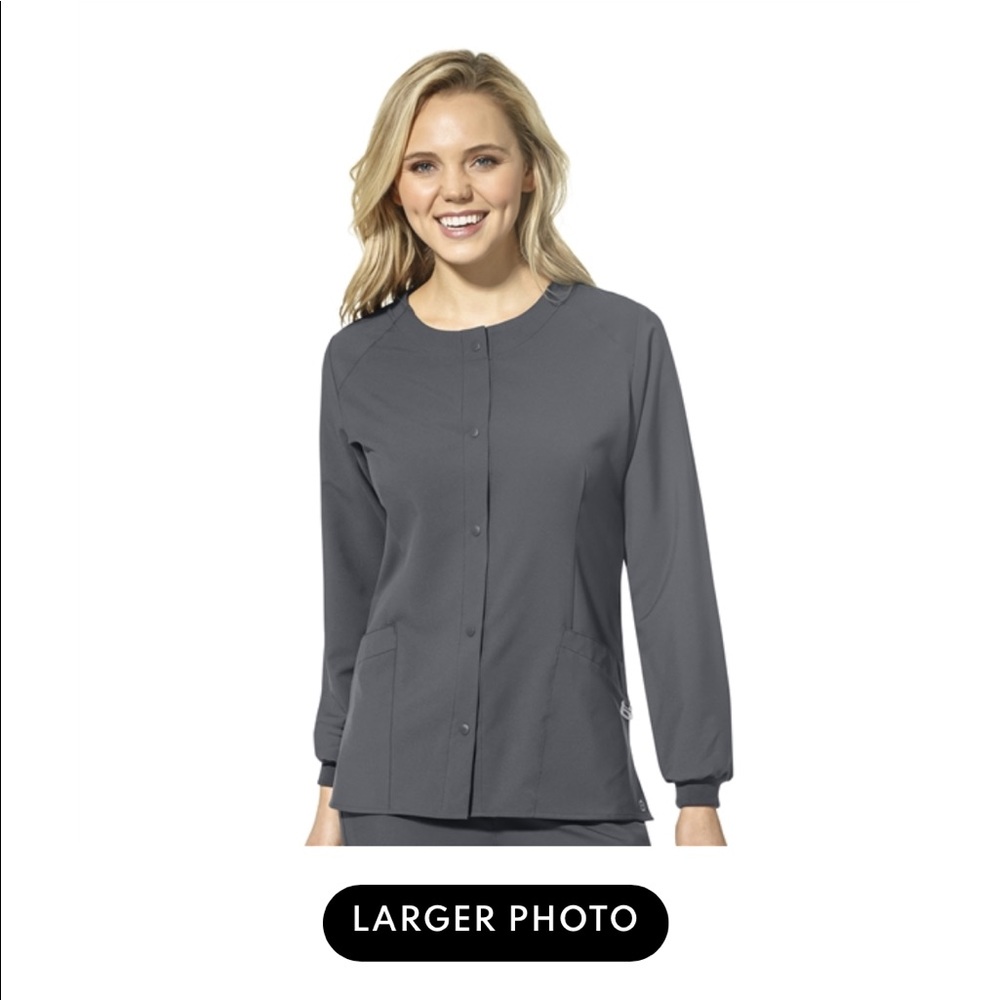 Wonderwink123 lab jacket pewter size small